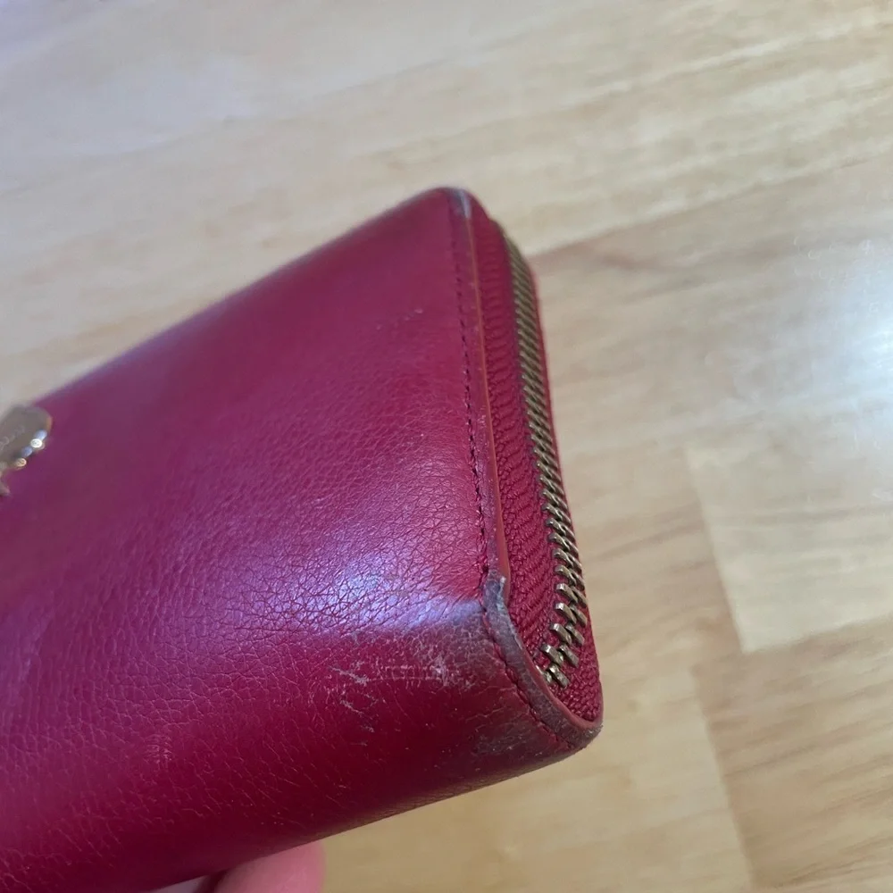 Kate Spade Red Leather Wallet 8”x4”